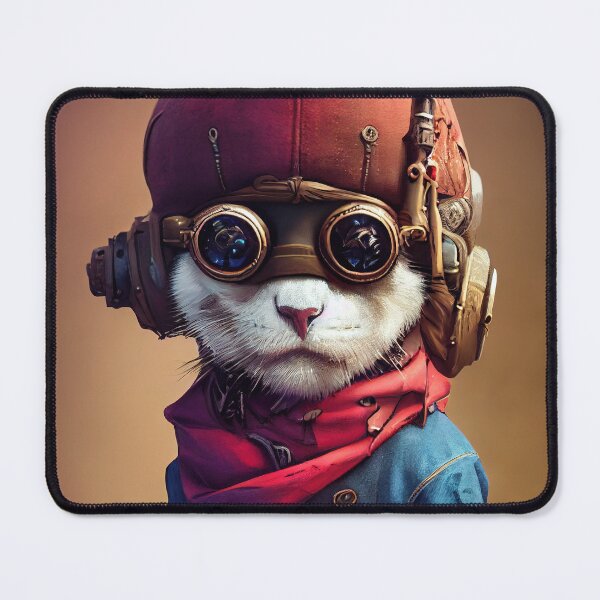 Item preview, Anthropomorphic Tiny Cute Cyberpunk Pirate Persian designed and sold by MimozaStudio.