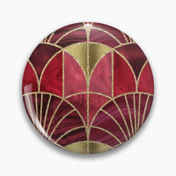Item preview, Art Deco Splendid Luxury Elegant Retro Design Rich Red With Gold  designed and sold by artsandsoul.