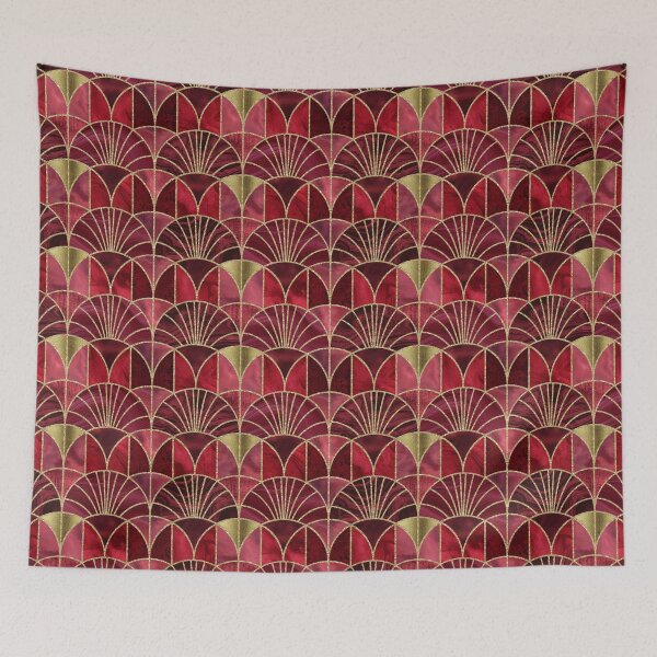 Item preview, Art Deco Splendid Luxury Elegant Retro Design Rich Red With Gold  designed and sold by artsandsoul.