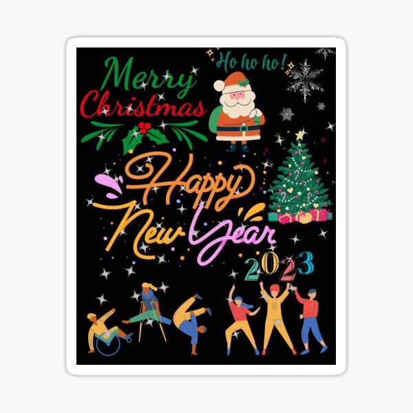 "Merry Christmas and Happy New Year USa 2023." Sticker for Sale by