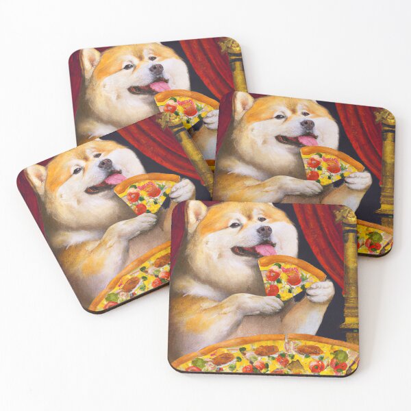 Item preview, Chonky Shiba Inu Eating a Pizza designed and sold by SolarCross.