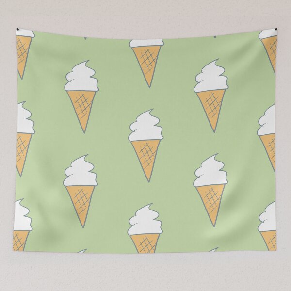 Item preview, Soft-Serve Cartoon Style Vanilla 99 Ice Cream Green designed and sold by Karen Ekdahl.