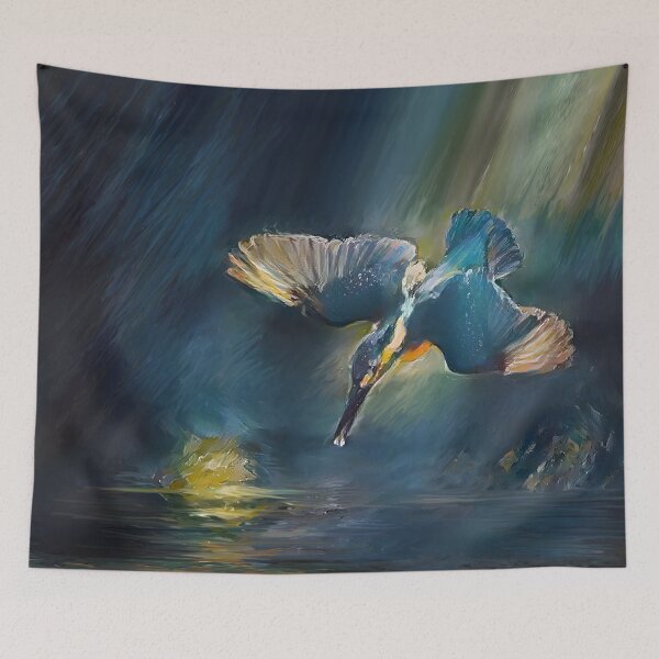 Item preview, Kingfisher in flight designed and sold by WildBirdArt.
