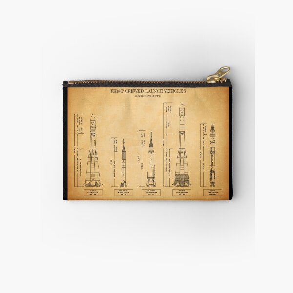 Item preview, First Crewed Launch Vehicles. Historic Spacecrafts (Aged Parchment) designed and sold by BGALAXY.