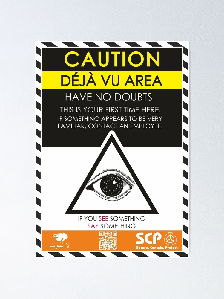 Premium Matte SCP Foundation Déja Vu Warning Poster 