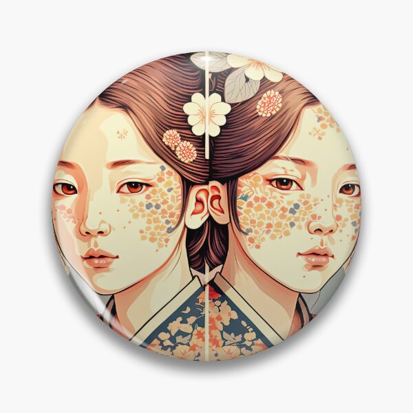 Item preview, two beautiful faces of japanese girls designed and sold by Arthoughts.