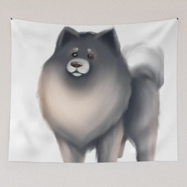 Item preview, Cute Keeshond Drawing designed and sold by WeHeartAnimals.