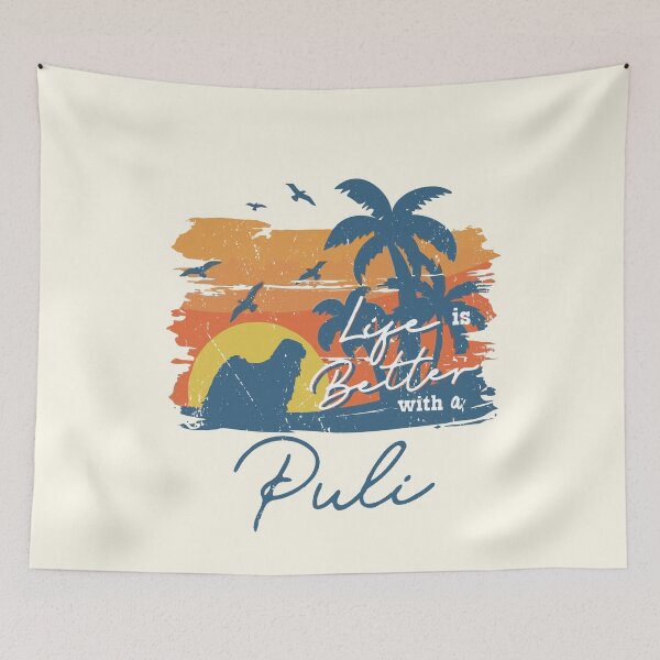 Item preview, Life is Better With Puli Beach Sunset Retro Vintage designed and sold by rafaeltto.
