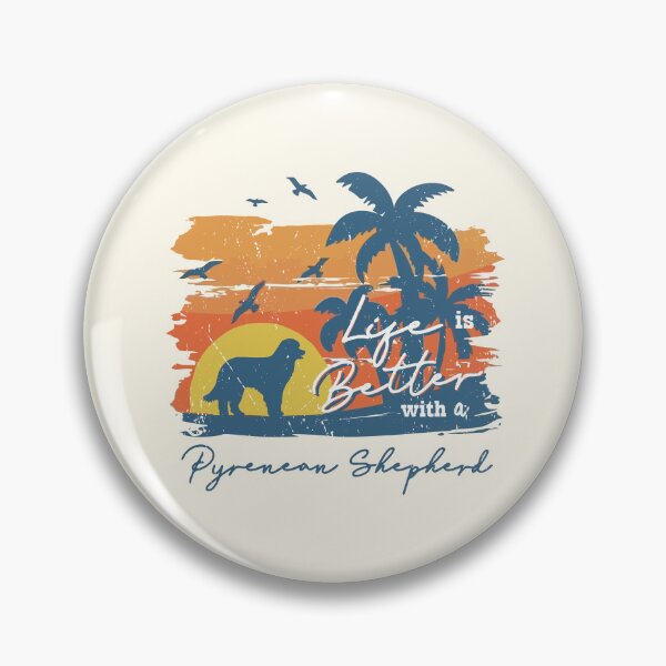 Item preview, Life is Better With Pyrenean Shepherd Beach Sunset Retro Vintage designed and sold by rafaeltto.