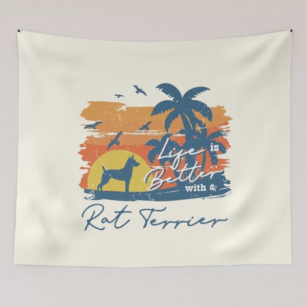 Item preview, Life is Better With Rat Terrier Beach Sunset Retro Vintage designed and sold by rafaeltto.