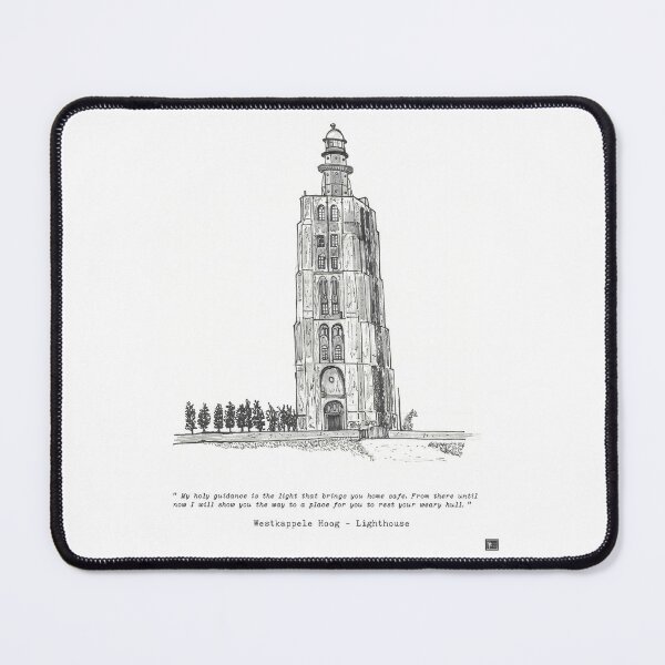 Item preview, Westkapelle Lighthouse Zeeland Netherlands Pen and Ink Illustration designed and sold by Wall-Art-Sketch.