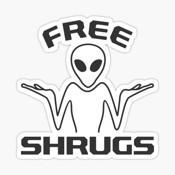 "Free Shrugs" Sticker for Sale by mattato Redbubble