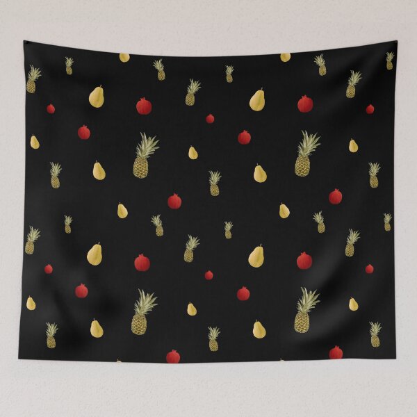 Item preview, Pomegranate red fruit a cute pattern watercolor black designed and sold by Yana Mustafina | Boho Soulful Designs.