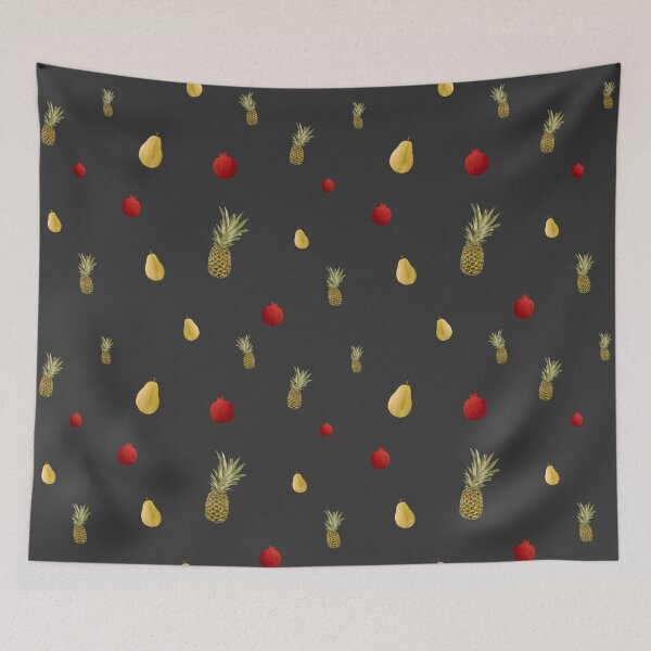 Item preview, Pomegranate red fruit a cute pattern watercolor grey designed and sold by Yana Mustafina | Boho Soulful Designs.