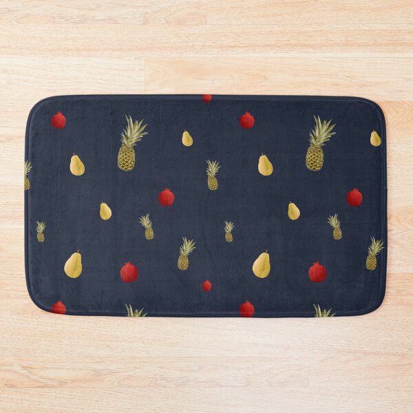 Item preview, Pomegranate red fruit a cute pattern watercolor blue designed and sold by Yana Mustafina | Boho Soulful Designs.