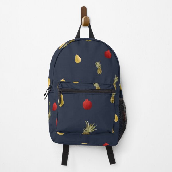 Item preview, Pomegranate red fruit a cute pattern watercolor blue designed and sold by Yana Mustafina | Boho Soulful Designs.