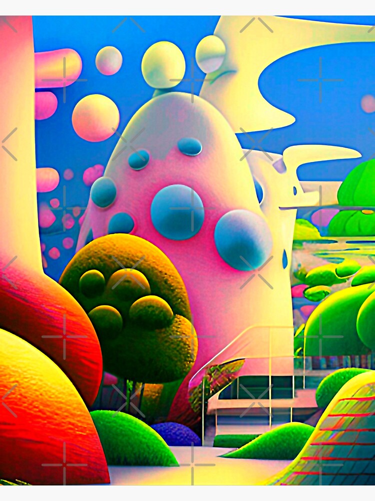 "Abstract 3D art. Colorful magical landscape" Sticker for Sale by Neo
