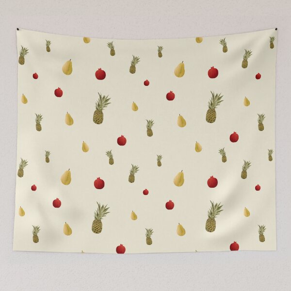 Item preview, Pomegranate red fruit a cute pattern watercolor beige designed and sold by Yana Mustafina | Boho Soulful Designs.