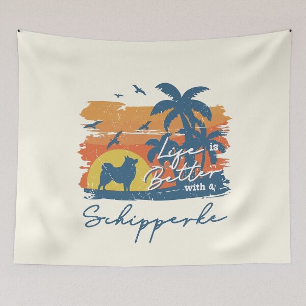 Item preview, Life is Better With Schipperke Beach Sunset Retro Vintage designed and sold by rafaeltto.