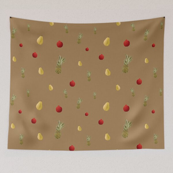 Item preview, Pomegranate red fruit a cute pattern watercolor ocher designed and sold by Yana Mustafina | Boho Soulful Designs.