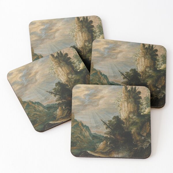 Item preview, A Mountainous Landscape With a Waterfall designed and sold by tomorrowsart.