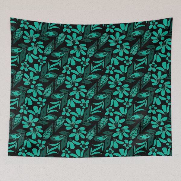 Item preview, Green Darkish Floral  Pattern designed and sold by patternologyy.