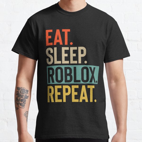 Funny Eat Sleep Roblox Repeat Retro Vintage Baseball Sleeve Shirt