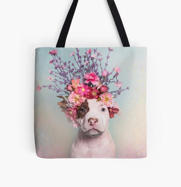Flower Power, Rum All Over Print Tote Bag