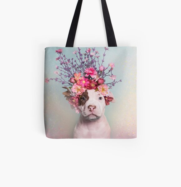 Flower Power, Rum All Over Print Tote Bag