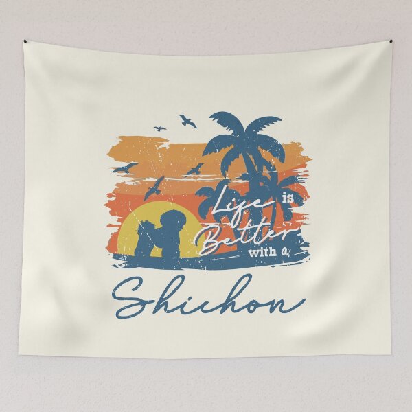 Item preview, Life is Better With Shichon Beach Sunset Retro Vintage designed and sold by rafaeltto.