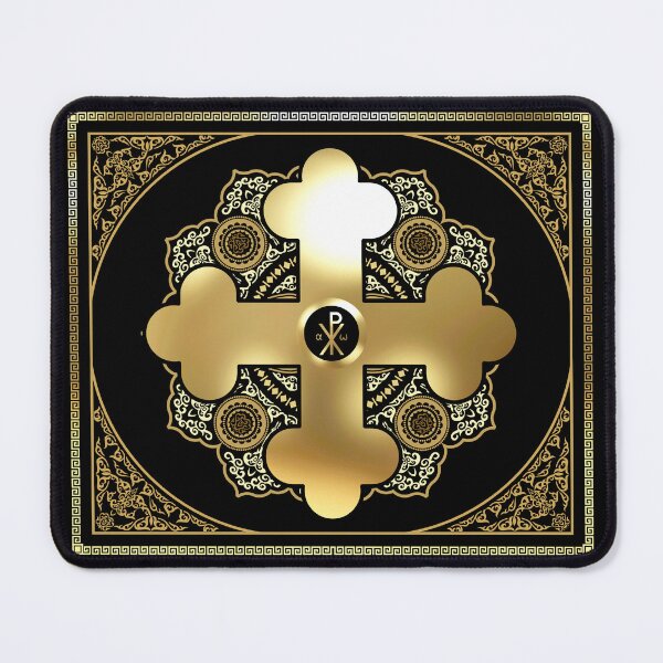 Item preview, Gold Greek Orthodox Cross Ornate Floral designed and sold by Yiorgos Designs.