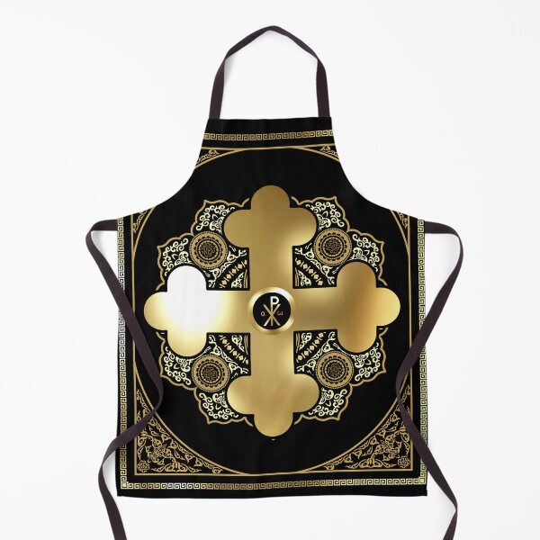 Item preview, Gold Greek Orthodox Cross Ornate Floral designed and sold by Yiorgos Designs.