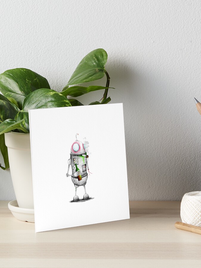 Thumbnail 1 of 2, Art Board Print, Robot designed and sold by shawshoni.