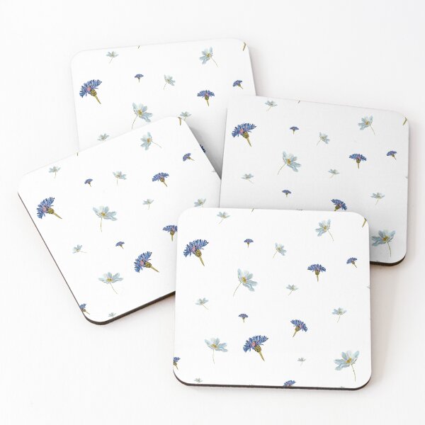 Artikelvorschau, Flower blue daisy pattern seamless a watercolor entworfen und verkauft von Yana Mustafina | Boho Soulful Designs.