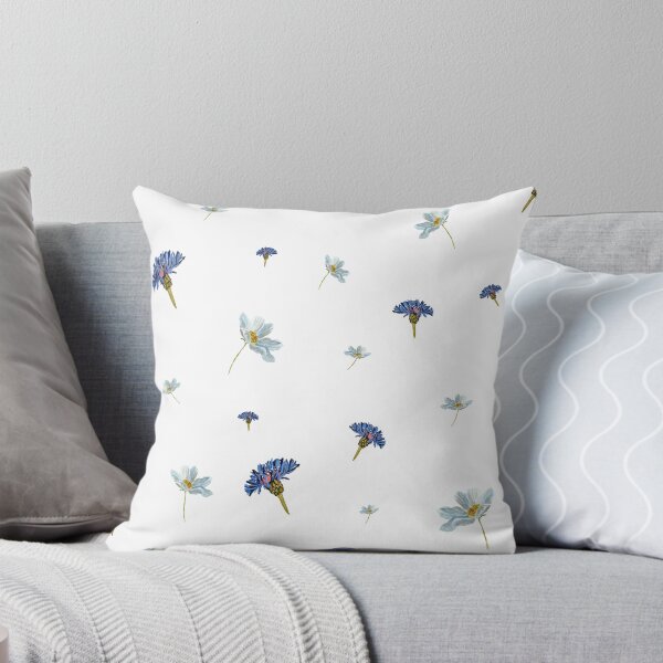 Aperçu de l'œuvre Flower blue daisy pattern seamless a watercolor créée et vendue par Yana Mustafina | Boho Soulful Designs.