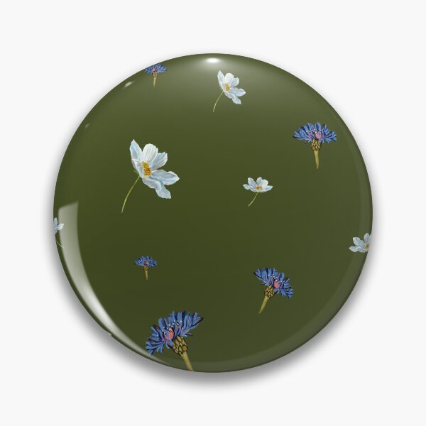 Artikelvorschau, Flower blue daisy pattern seamless a watercolor green entworfen und verkauft von Yana Mustafina | Boho Soulful Designs.