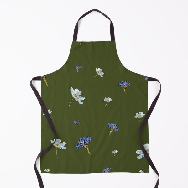 Artikelvorschau, Flower blue daisy pattern seamless a watercolor green entworfen und verkauft von Yana Mustafina | Boho Soulful Designs.