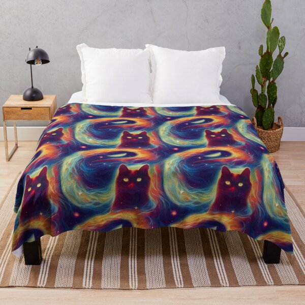 Item preview, Psychedelic Cat in Galactic Night designed and sold by Volkanicworx.