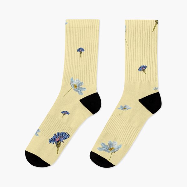 Item preview, Flower blue daisy pattern seamless a watercolor yellow designed and sold by Yana Mustafina | Boho Soulful Designs.