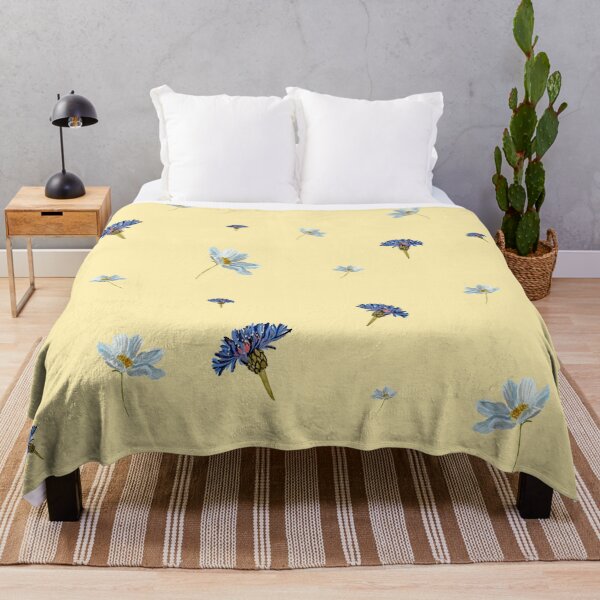 Item preview, Flower blue daisy pattern seamless a watercolor yellow designed and sold by Yana Mustafina | Boho Soulful Designs.