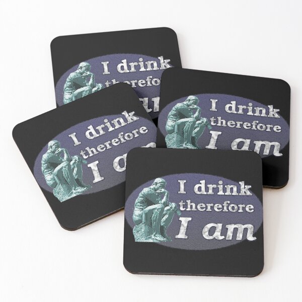 Item preview, I Drink Therefore I Am - The Thinker as Drinker designed and sold by SolarCross.