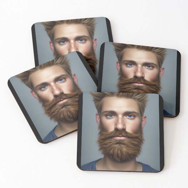 Item preview, Sexy Bearded Man with Blue eyes designed and sold by LthrDaddyBear.