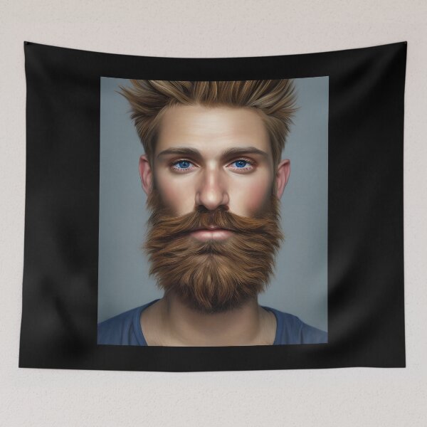 Item preview, Sexy Bearded Man with Blue eyes designed and sold by LthrDaddyBear.