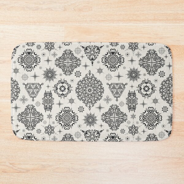 Item preview, Damask Ornamental Pattern - Black and Cream designed and sold by prirajdesigns.