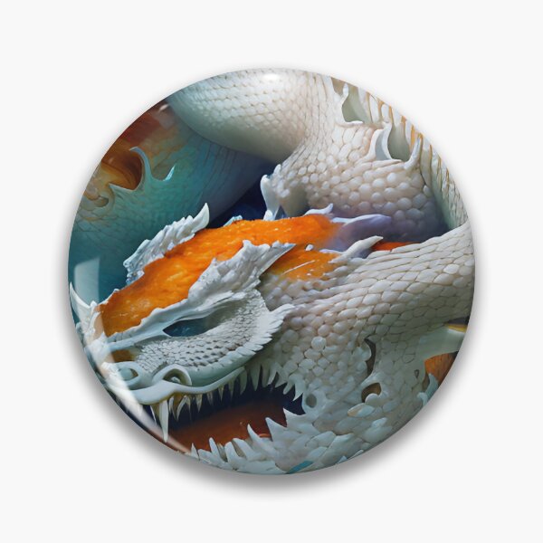 Item preview, subsurface scattering, white, koi, dragon deity with koi armor designed and sold by DrawItOnce.