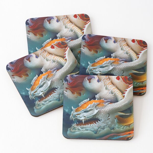 Item preview, subsurface scattering, white, koi, dragon deity with koi armor designed and sold by DrawItOnce.