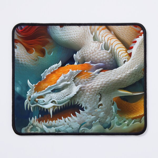 Item preview, subsurface scattering, white, koi, dragon deity with koi armor designed and sold by DrawItOnce.