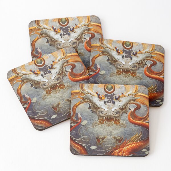 Item preview, subsurface scattering, white, koi, dragon deity with koi armor designed and sold by DrawItOnce.