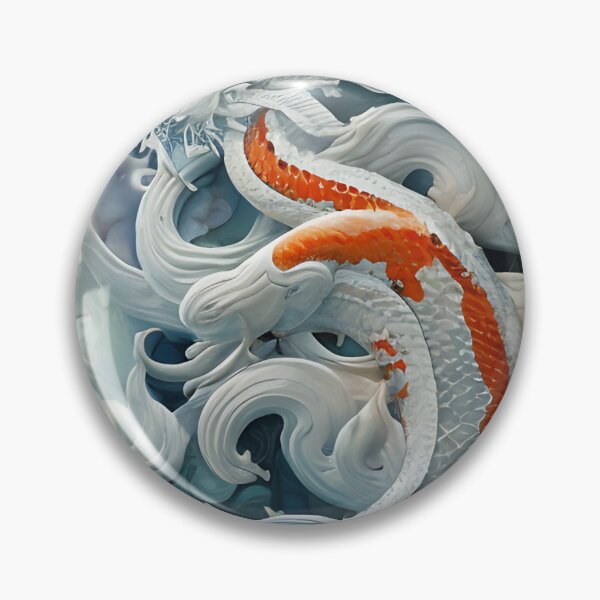 Item preview, subsurface scattering, white, koi, dragon deity with koi armor designed and sold by DrawItOnce.