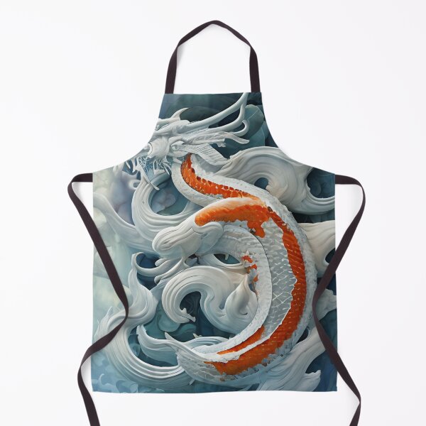 Item preview, subsurface scattering, white, koi, dragon deity with koi armor designed and sold by DrawItOnce.